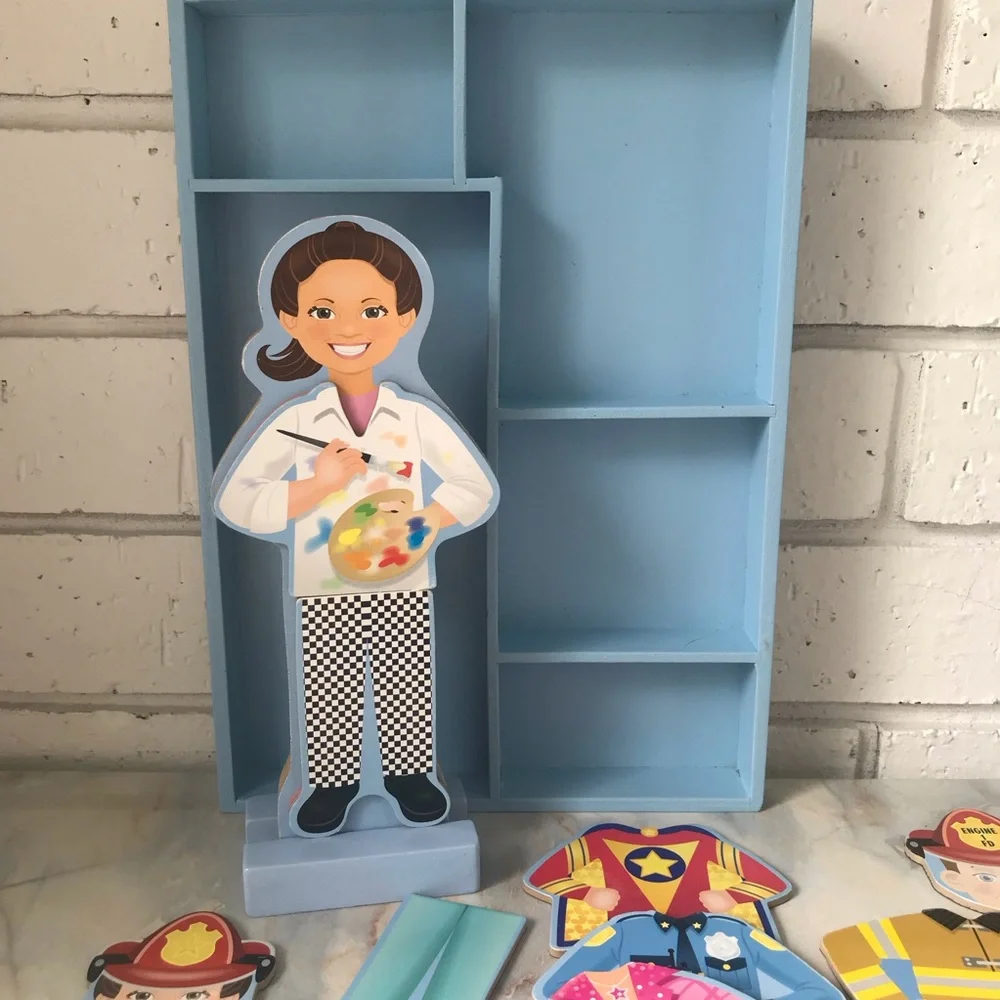 Melissa & Doug Julia & Doug Magnetic Dress-Up Wooden Doll Pretend Play Set